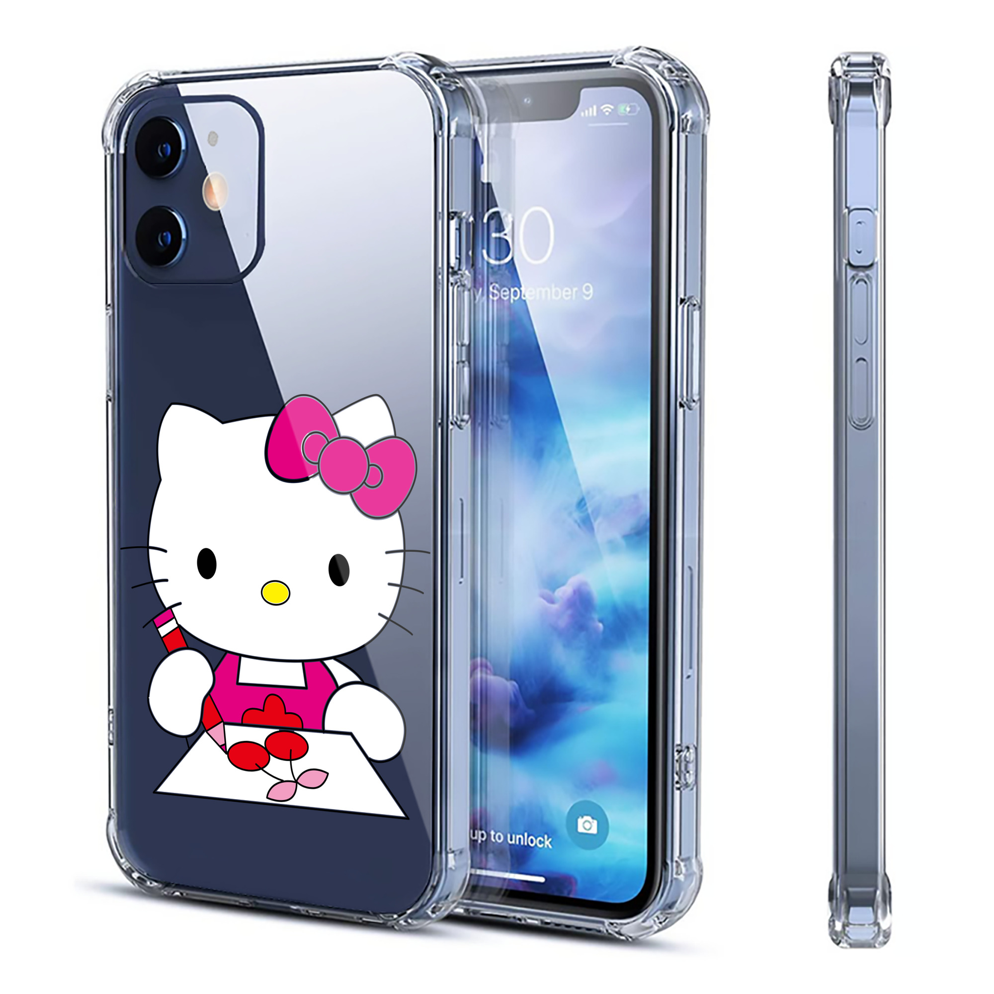 （画像用） Hello Kitty ハローキティ 【iPhone 12シリーズ対応】透明スマホケース（クリアソフトケース）